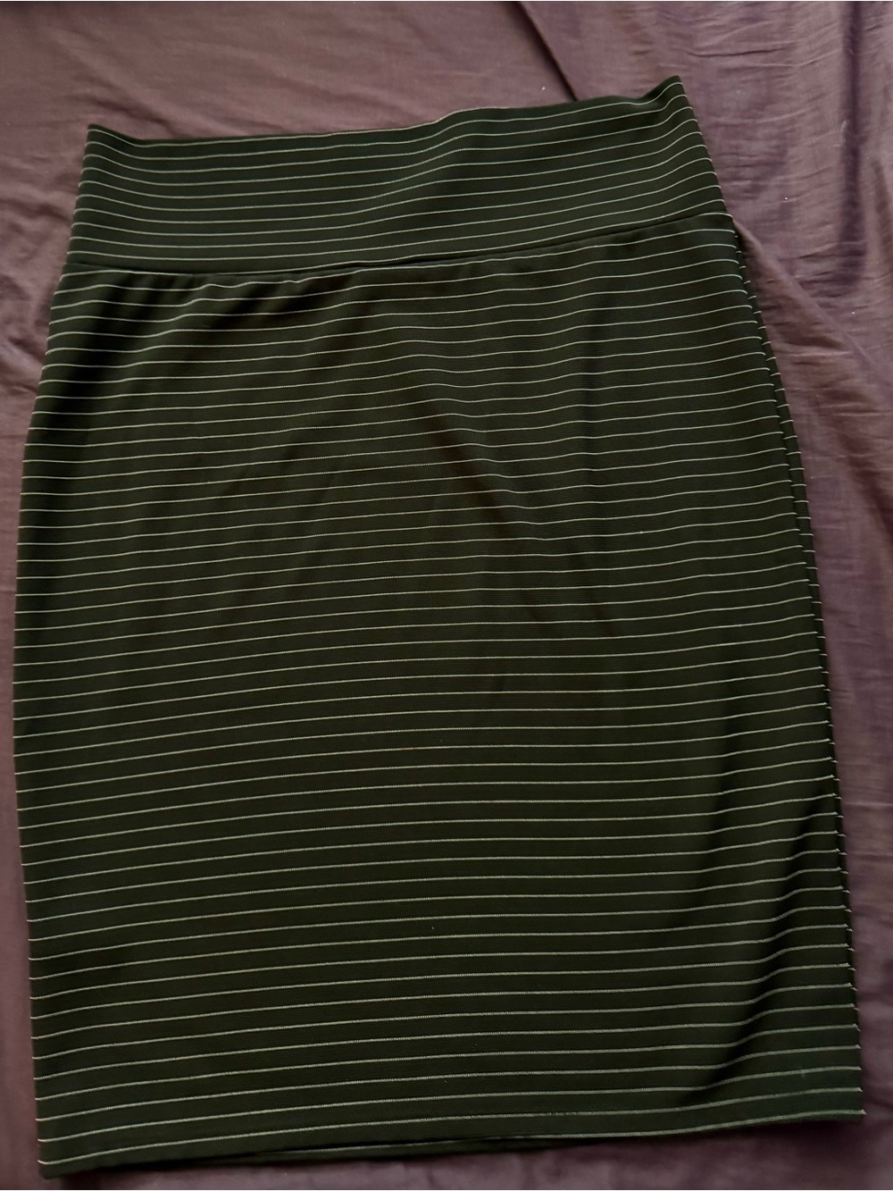 Striped Black Pencil Skirt - Women's